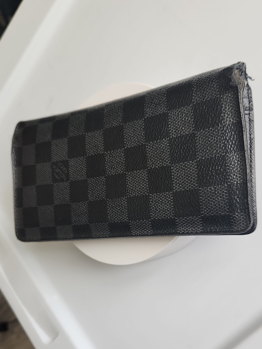 Louis Vuitton Black Checkered Long Wallet - Men's Leather Organizer